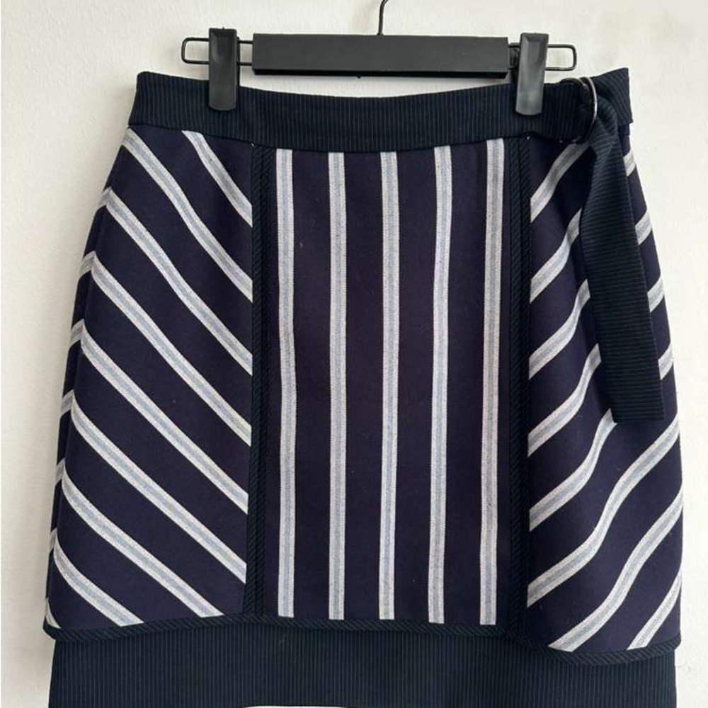 BCBGMaxAzria Blue Striped Pencil Skirt Short Small
